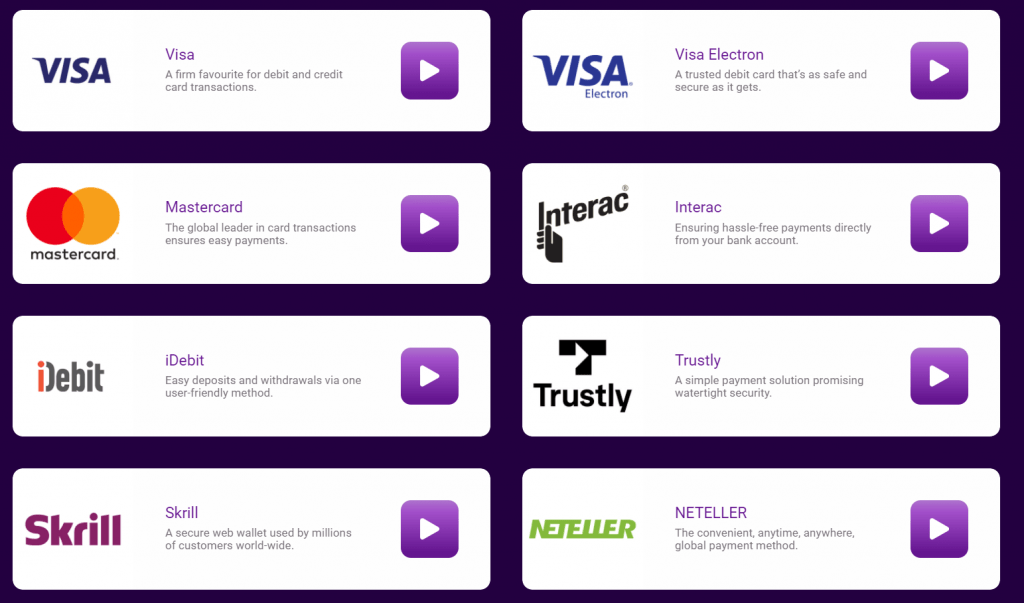 jackpot city payment methods